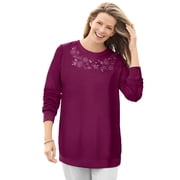 Woman Within Plus Size Crewneck Fleece Sweatshirt