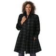 thumbnail image 1 of Woman Within Plus Size Petite Fleece Swing Funnel-Neck Coat, 1 of 3
