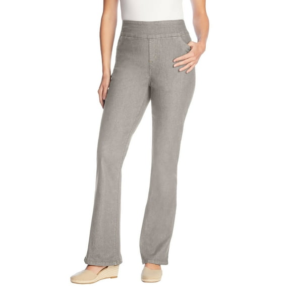 Woman Within Plus Size Flex Pull-On Bootcut Gap-Free Stretch Denim Jeans
