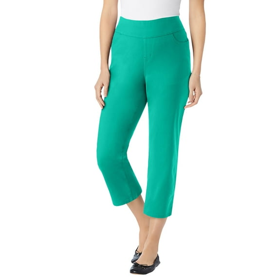 Woman Within Women's Plus Size Flex-Fit Pull-On Denim Capri