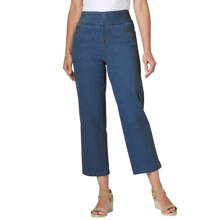 Woman within denim capris clearance