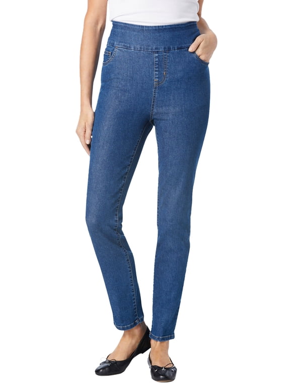 Plus Size Smooth Waist Pull-On Flex Fit Leg Denim Jeans