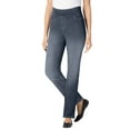 thumbnail image 1 of Woman Within Plus Size Flex Pull-On Straight-Leg Gap-Free Stretch Denim Jeans, 1 of 6