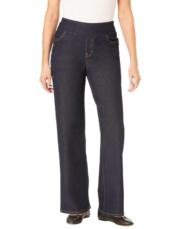 Plus Size Flex Pull-On Wide-Leg Denim Jean