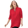thumbnail image 1 of Woman Within Plus Size French Terry Quarter-Zip Sweatshirt, 1 of 4