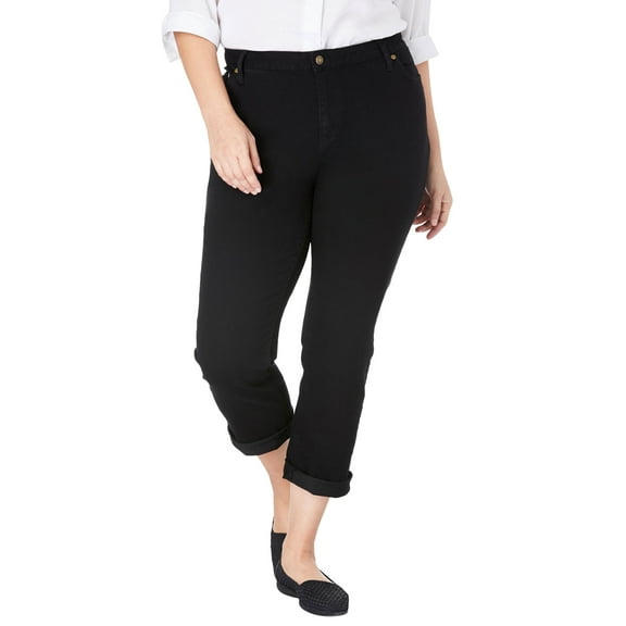 Woman Within Plus Size Stretch Denim Five-Pocket Girlfriend Jeans