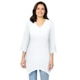thumbnail image 1 of Woman Within Plus Size Handkerchief Hem Henley Tunic, 1 of 5