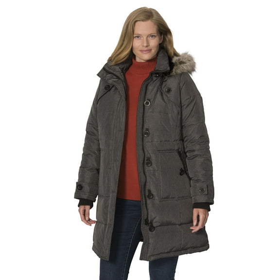 Woman Within Plus Size Heathered Down Puffer Coat