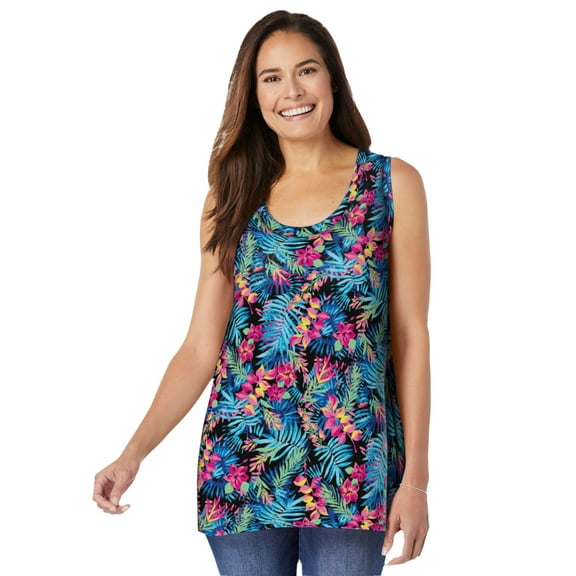 Woman Within Plus Size High-Low Tank