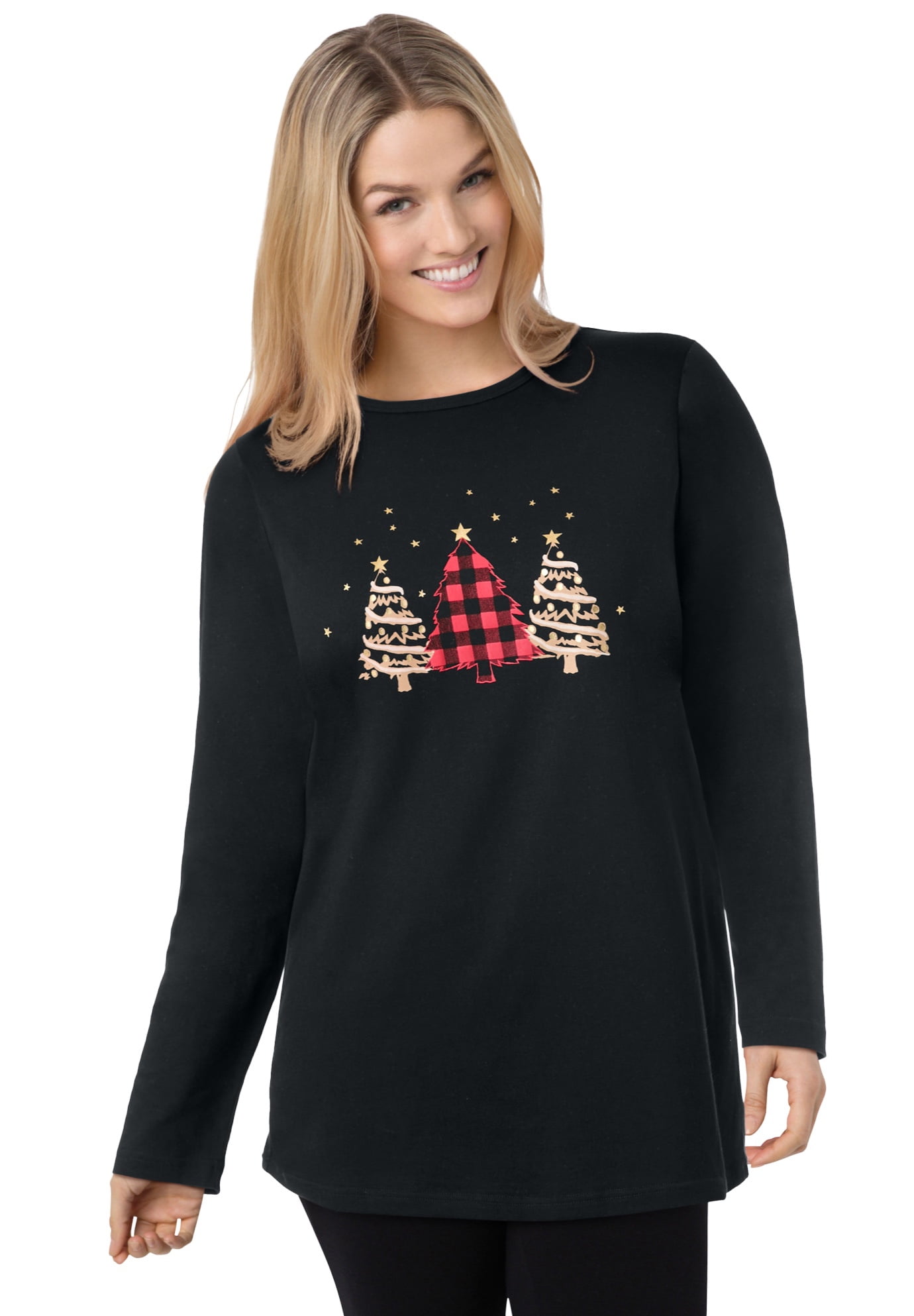 woman within christmas shirts