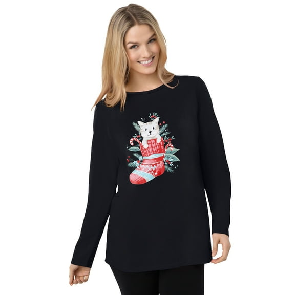 Woman Within Plus Size Holiday Graphic Tee