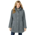 thumbnail image 1 of Woman Within Plus Size Hooded A-Line Fleece Coat, 1 of 5