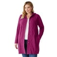 thumbnail image 1 of Woman Within Women's Plus Size Hooded Cable Cardigan, 1 of 6