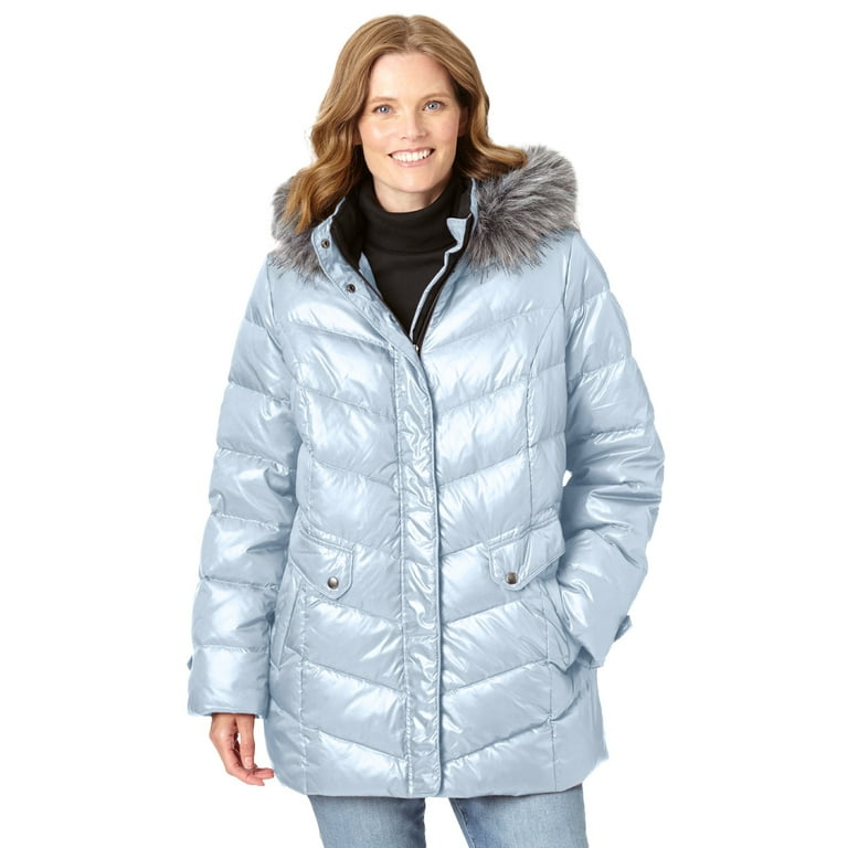 Woman within top down coat
