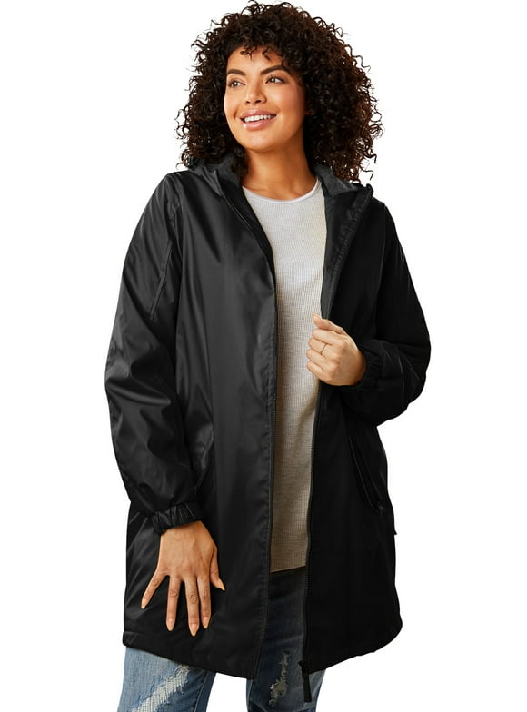 Plus Size Hooded Slicker Raincoat