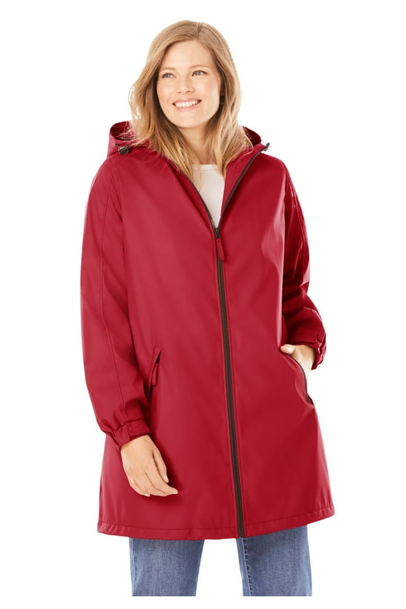 Plus Size Hooded Slicker Raincoat