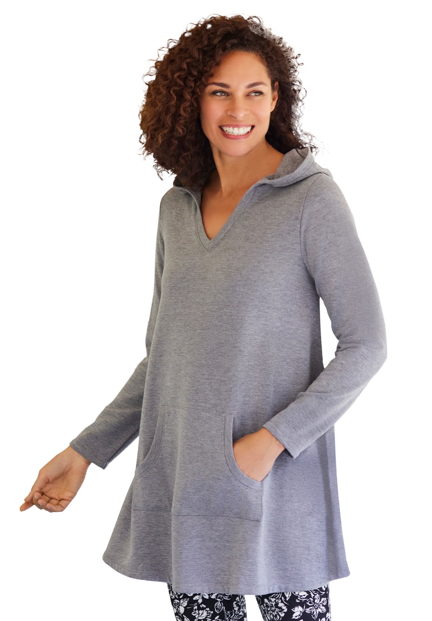 Woman Within Women s Plus Size Hooded Tunic Tunic