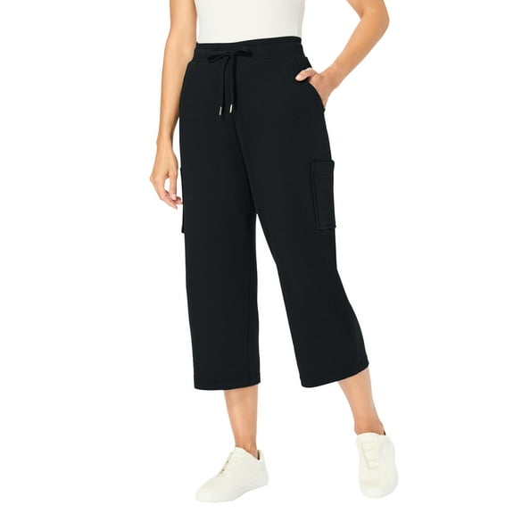 Woman Within Plus Size Petite Knit Cargo Capri