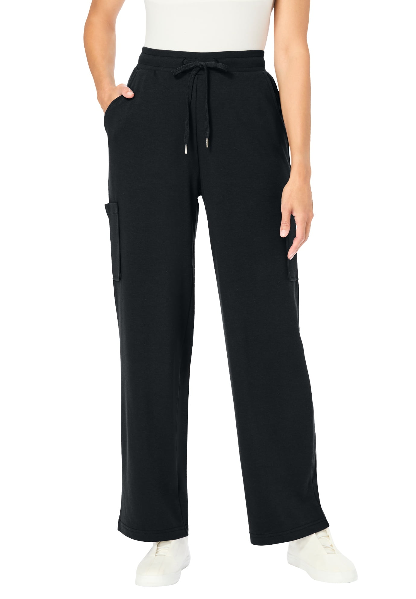 Plus Size Petite Knit Pull-On Drawstring Cargo Pants