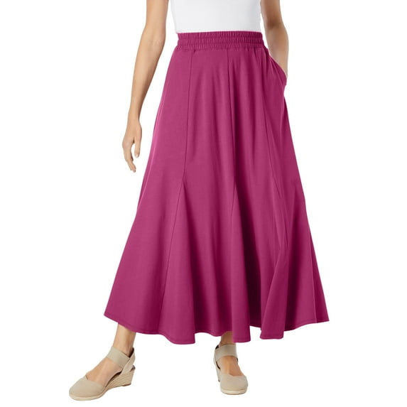Woman Within Women's Plus Size Knit Panel Skirt