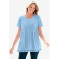 thumbnail image 1 of Woman Within Plus Size Lace-Trim Pintucked Tunic, 1 of 6