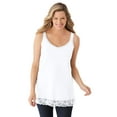 thumbnail image 1 of Woman Within Plus Size Lace-Trim V-Neck Tank, 1 of 6