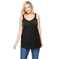 thumbnail image 1 of Woman Within Plus Size Lace-Trim V-Neck Tank, 1 of 5