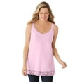 thumbnail image 1 of Woman Within Plus Size Lace-Trim V-Neck Tank, 1 of 6