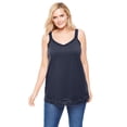 thumbnail image 1 of Woman Within Plus Size Lace-Trim V-Neck Tank, 1 of 6