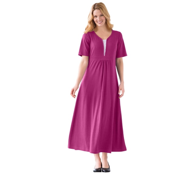 Woman Within Plus Size Layered Knit Empire Dress