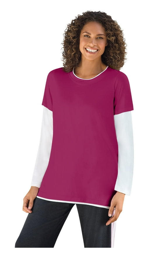 Plus Size Layered-Look Crewneck Tee