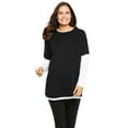 thumbnail image 1 of Woman Within Plus Size Layered-Look Crewneck Tee, 1 of 6