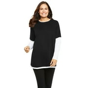 Woman Within Plus Size Layered-Look Crewneck Tee