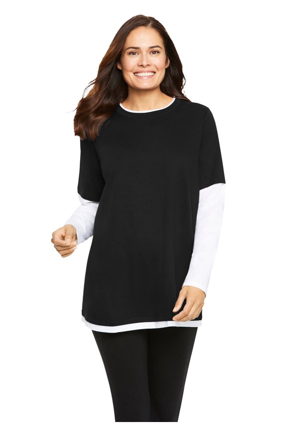 Plus Size Layered-Look Crewneck Tee