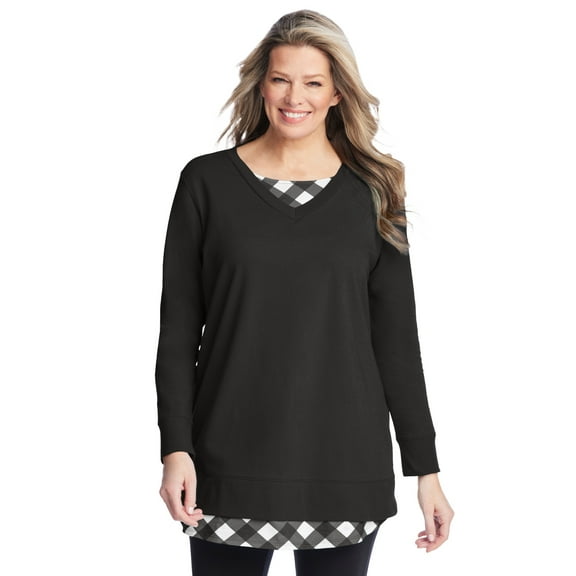 Woman Within Plus Size Layered Look Sweatshirt