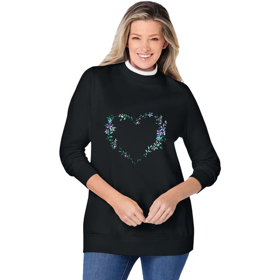 Woman Within Plus Size Layered-Look Sweatshirt