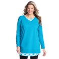 thumbnail image 1 of Woman Within Women's Plus Size Layered Look Sweatshirt, 1 of 2