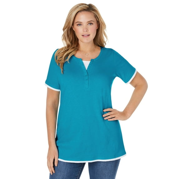 Woman Within Plus Size Layered-Look Tee