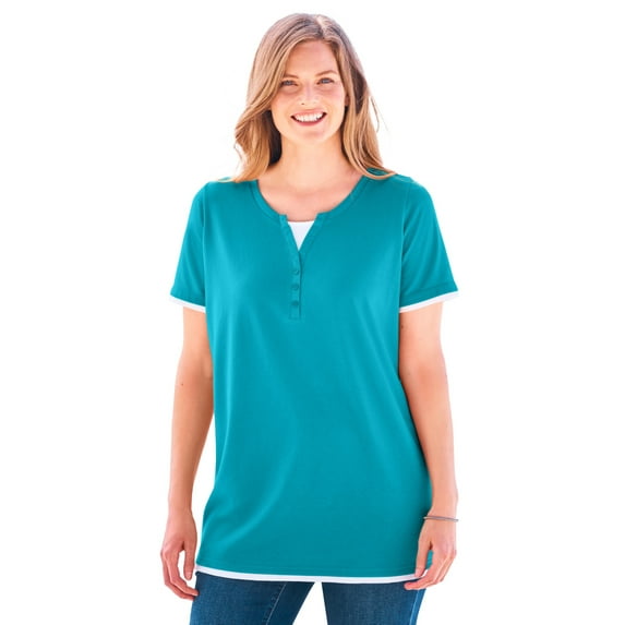 Woman Within Plus Size Layered-Look Tee