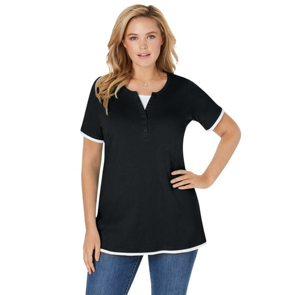 Woman Within Plus Size Layered-Look Tee