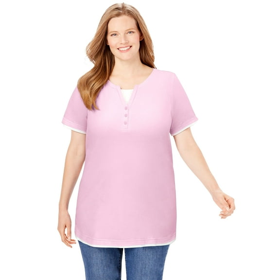 Woman Within Plus Size Layered-Look Tee