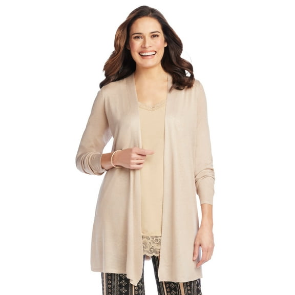 Woman Within Plus Size Lightweight Open Front Cardigan Sweater