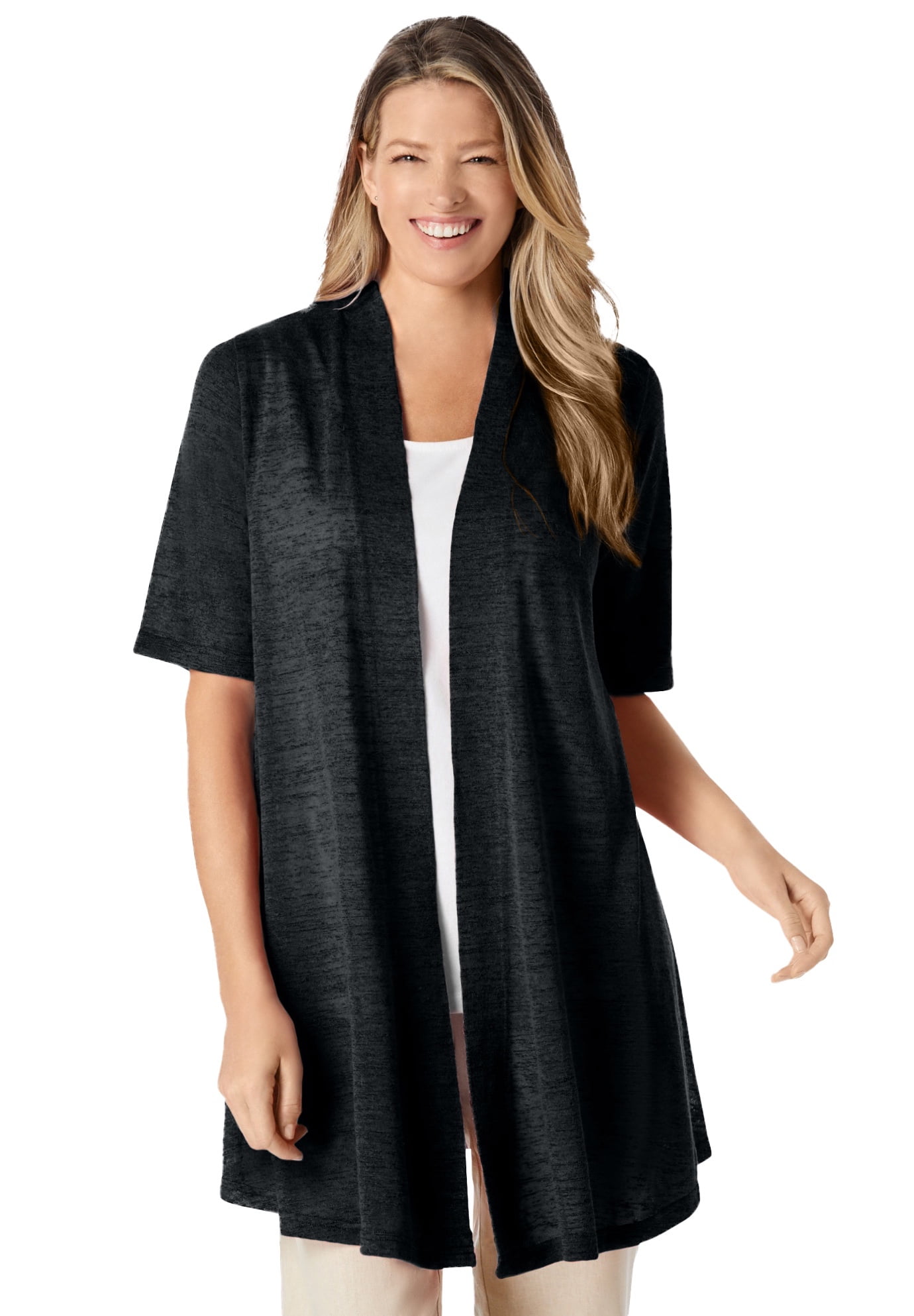 Plus Size Lightweight Open Front Cardigan Sweater