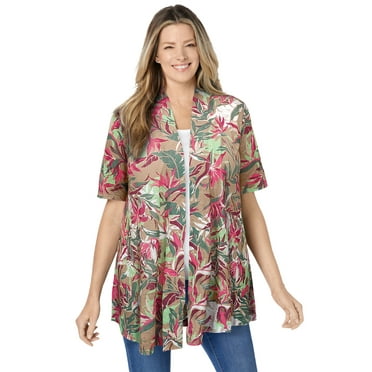 Woman Within Plus Size Lightweight Open Front Cardigan