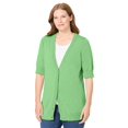 thumbnail image 1 of Woman Within Plus Size Lightweight Short Sleeve V-Neck Cardigan, 1 of 3