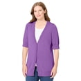 thumbnail image 1 of Woman Within Plus Size Lightweight Short Sleeve V-Neck Cardigan, 1 of 5