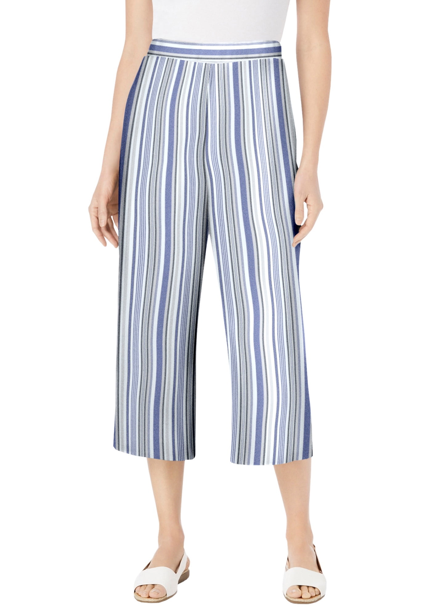 Woman Within Women's Plus Size Linen Capri Pants