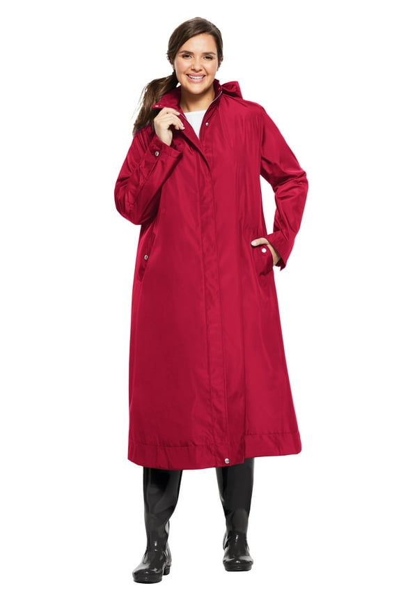 Plus Size Long A-Line Raincoat