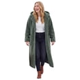 thumbnail image 1 of Woman Within Plus Size Long Hooded Berber Fleece Coat, 1 of 3