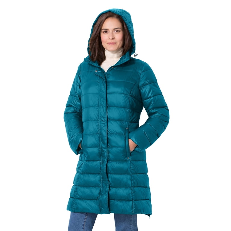 women's plus size packable puffer jacket